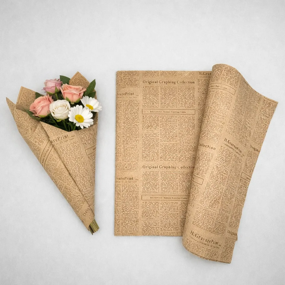 גליונות נייר- טבעי כיתוב שחור 50X70