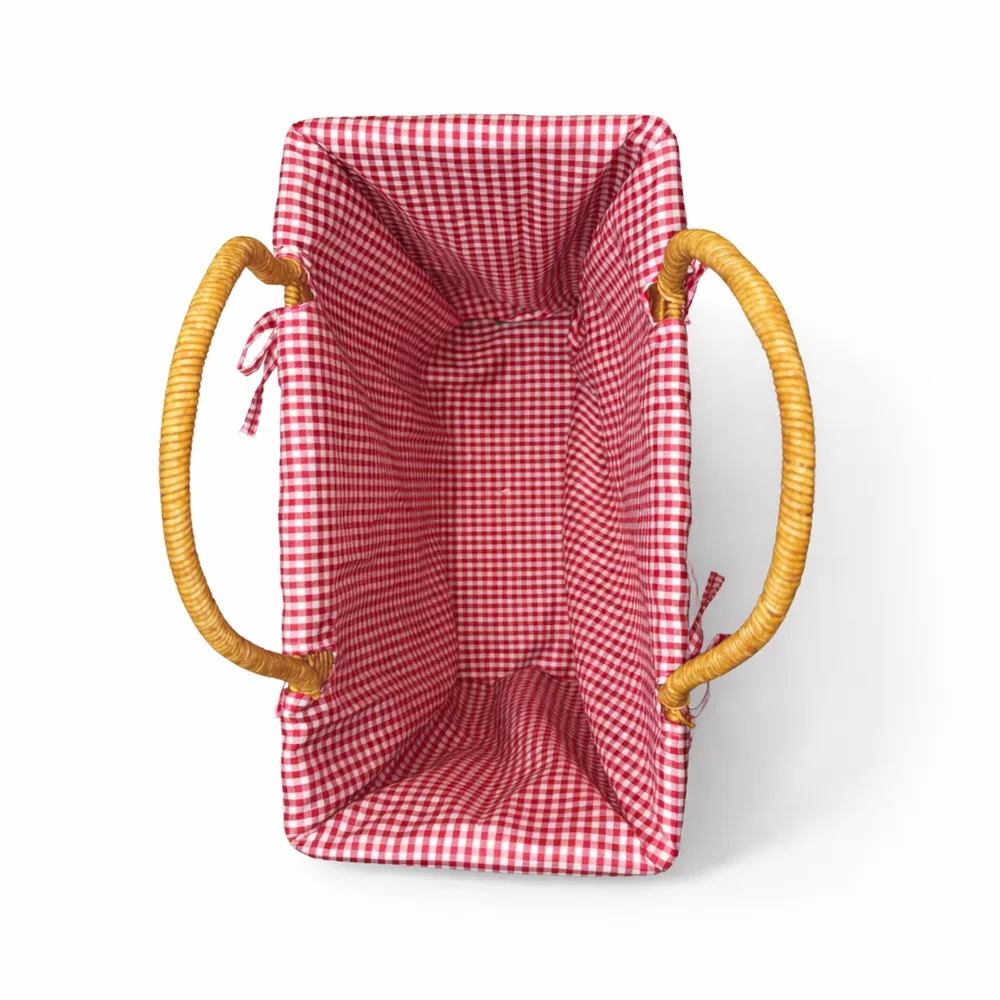 סלסלה עם ידית דמוי ראטן מלבנית + בד 40-20+30