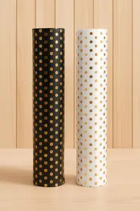גליל נייר עטיפה נקודות - שחור/לבן