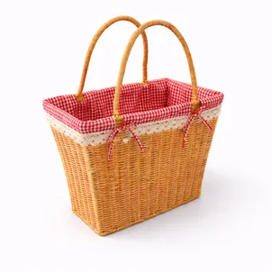 סלסלה עם ידית דמוי ראטן מלבנית + בד 40-20+30