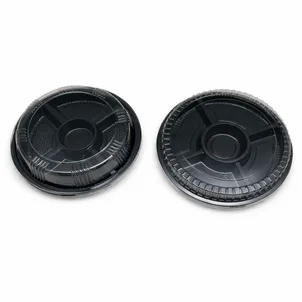 מארז פלסטיק שחור קטן\גדול מכסה שקוף-עגול