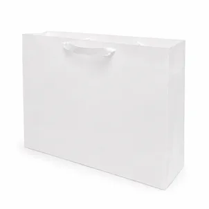שקית קרטון לבנה +ידית ריבס 50X35+12